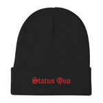 Status Quo Embroidered Text Beanie