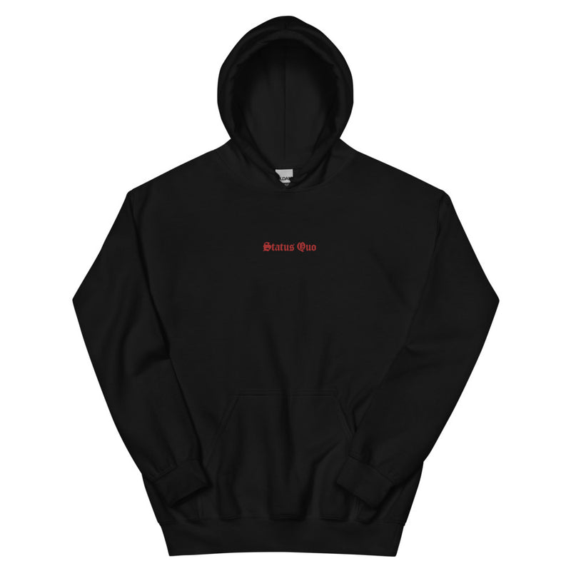 Status Quo Embroidered Text Hoodie